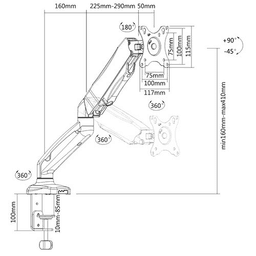 Single Monitor Stand Gas spring upto 27" Monitor (Flange/Clamp Mount) - SingleMonitorGasSpringsizes in Mumbai by Woodware