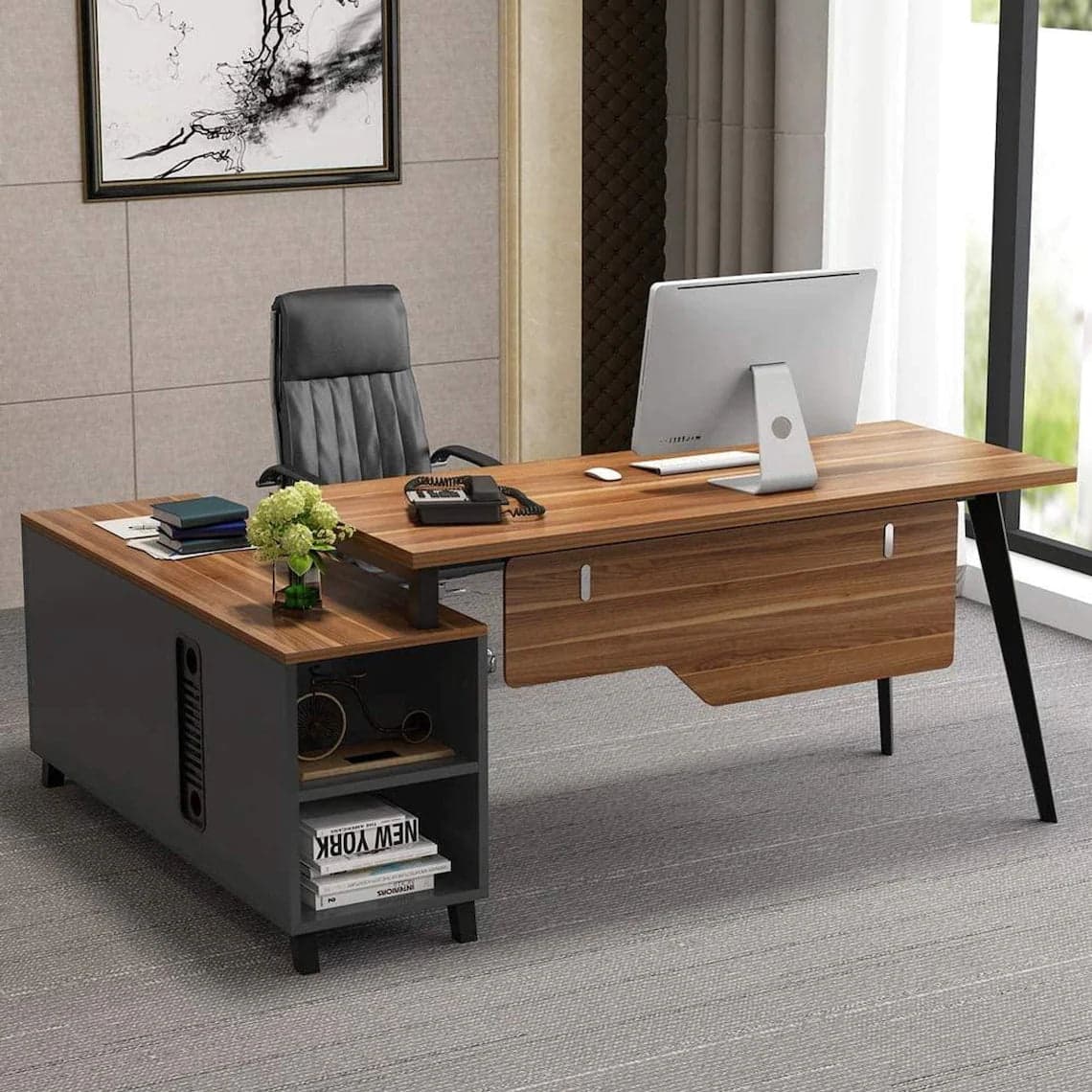 Executive Table Allure Series with side storage options - il_1140xN.2790772242_2yow in Mumbai by Woodware